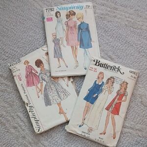 Vintage 1960s Set Of 3 Sewing Pattern Collection - Dresses